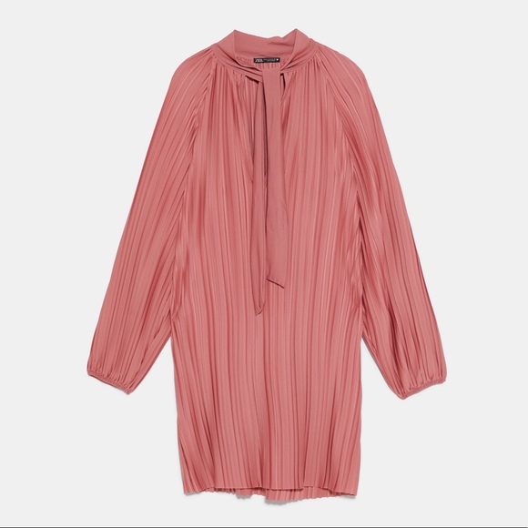 ZARA Pink Pleated Dress - Picture 8 of 8